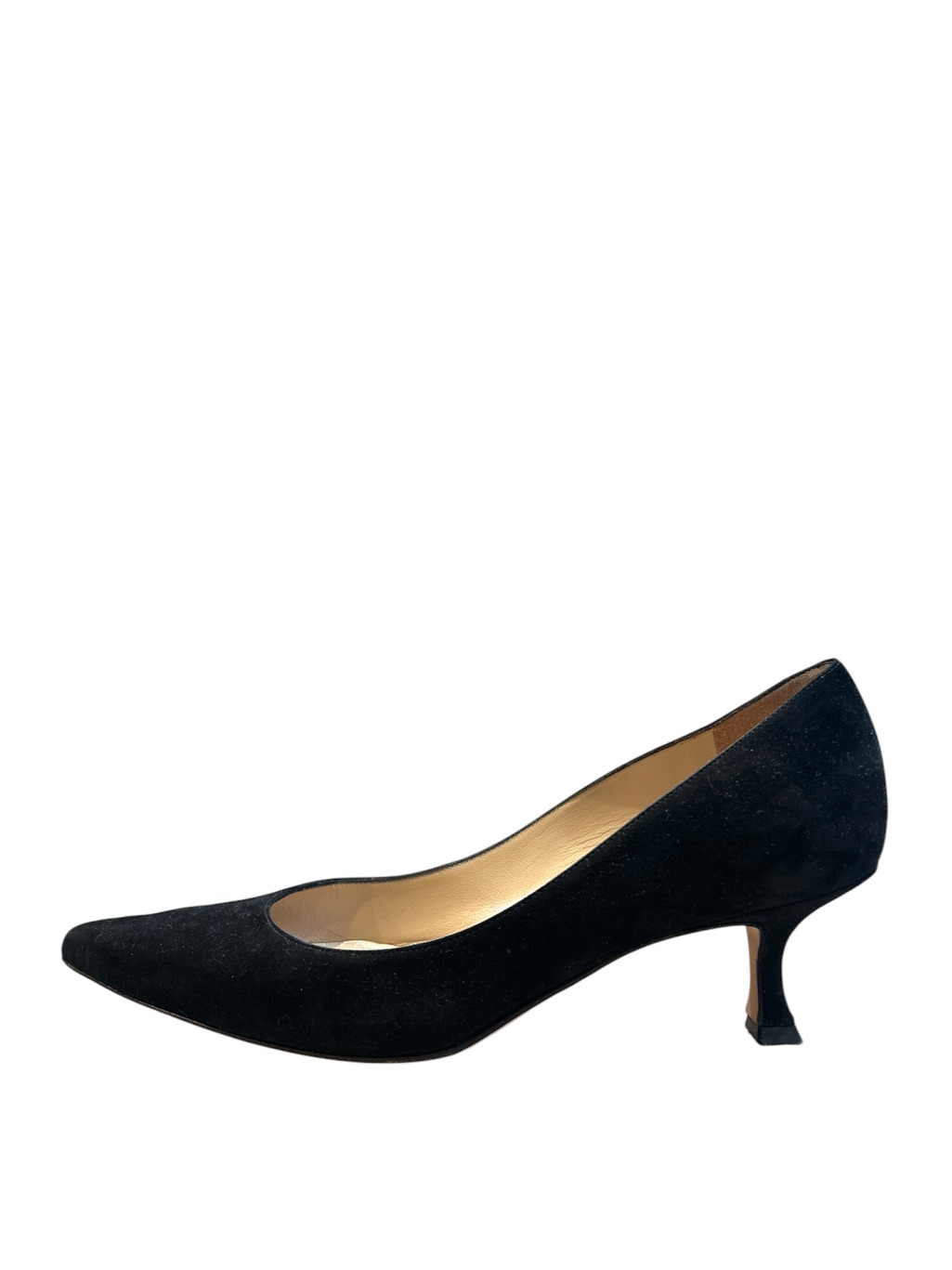 Manolo Blahnik Black Suede Pointed Toe Pumps